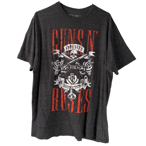 Guns And Roses | Dark Gray/Black Short Sleeve Shirt Size XL - Picture 1 of 7